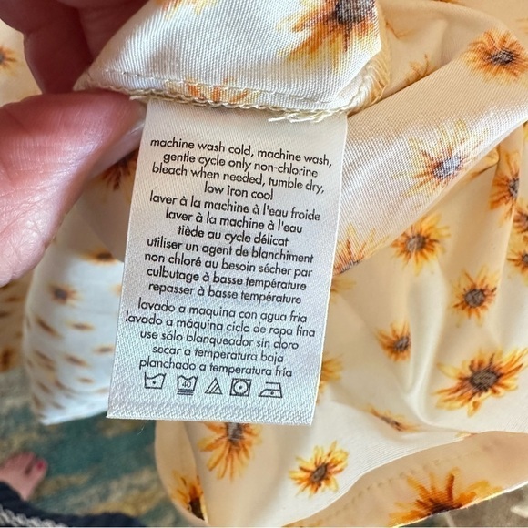 NWT WeWoreWhat smocked midi dress peasant country casual loose baggy women S - Picture 8 of 10